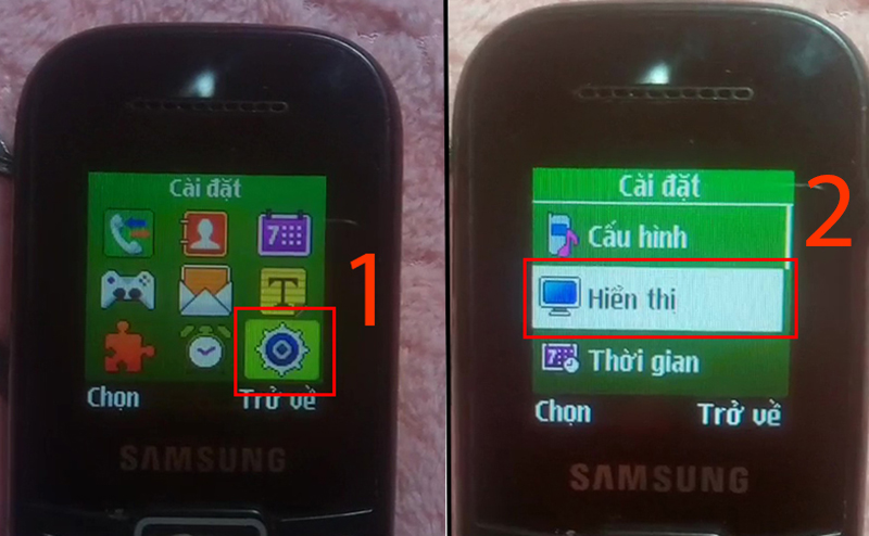 Chọn Hiển thị trong C&agrave;i đặt